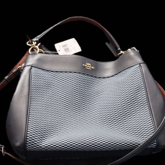 Coach Legacy Jacquard Small Lexy Shoulder Bag - NWT - midnight blue - Picture 1 of 5